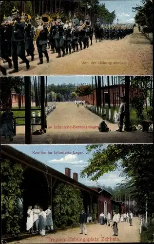 Ak Zeithain in Sachsen, Truppenübungsplatz, Kantine im Infanterie Lager, Soldaten, Barackenlager