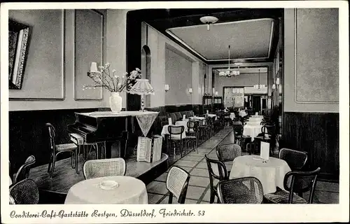 Ak Düsseldorf am Rhein, Konditorei-Cafe-Gaststätte, Friedrichstraße 53, Innenansicht