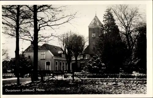 Ak Heino Overijssel, Dorpstoren, Sneeuw