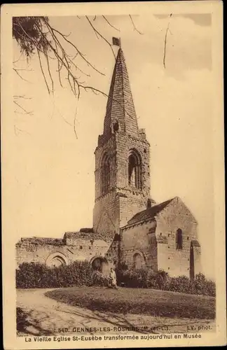 Ak Gennes Maine et Loire, L'Église Saint Eusèbe
