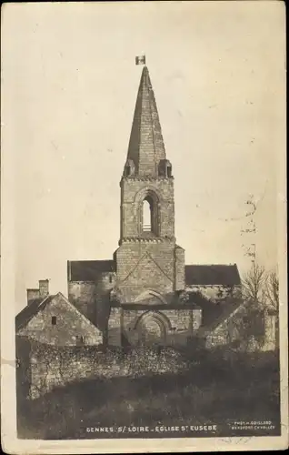 Ak Gennes Maine et Loire, L'Église Saint Eusèbe