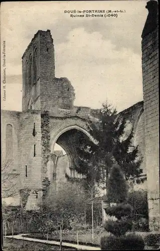 Ak Doué la Fontaine Maine et Loire, Ruines St. Denis