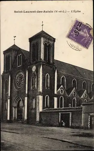 Ak Saint Laurent des Autels Maine et Loire, Kirche