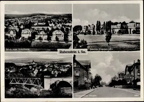 Ak Rabenstein Chemnitz in Sachsen, Chemnitzer Straße, Krankenhaus, Panorama