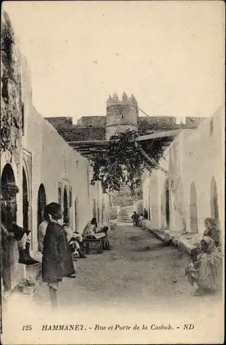 Ak Hammamet Tunesien, Rue et Porte de la Casbah