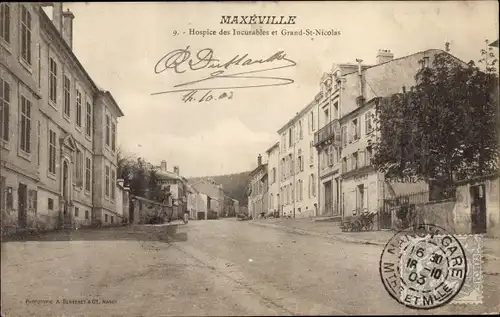 Ak Maxéville Meurthe et Moselle, Hospice des Incurables et Grand Saint Nicolas