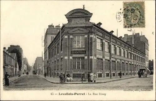 Ak Levallois Perret Hauts de Seine, La Rue Rivay