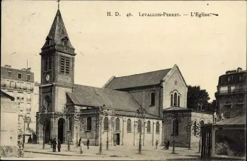 Ak Levallois Perret Hauts de Seine, L'Eglise