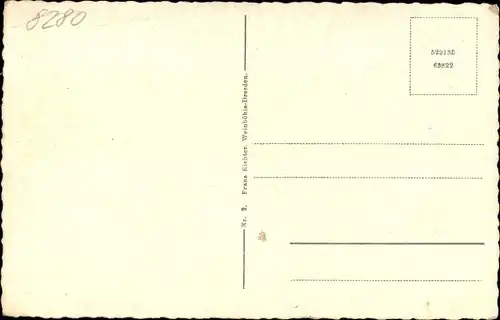 Litho  Großenhain Sachsen, Cottbuser Bahnhof