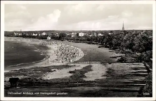 Ak Ostseebad Ahlbeck Heringsdorf auf Usedom, Blick auf den Ort