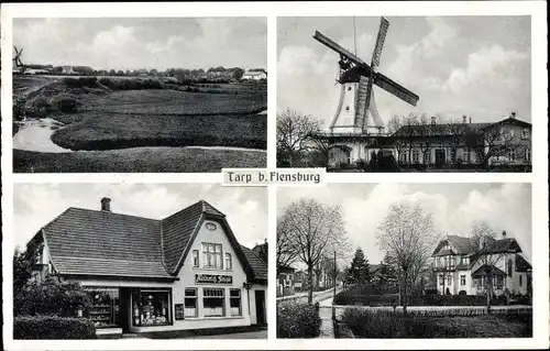 Ak Tarp in Schleswig Holstein, Windmühle, Geschäft Heinrich Griefe