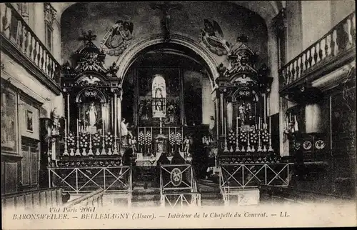 Ak Bellemagny Baronsweiler Elsass Haut Rhin, Interieur de la Chapelle du Couvent