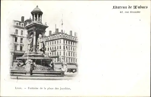 Ak Lyon Rhône, Fontaine de la place des Jacobins