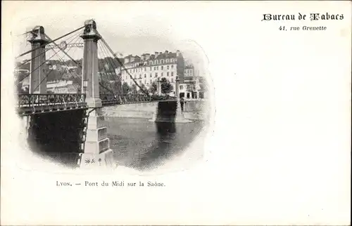 Ak Lyon Rhône, Pont du Midi sur la Saone