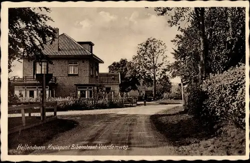 Ak Hellendoorn Overijssel, Kruispunt Bibenstraat Voordamweg