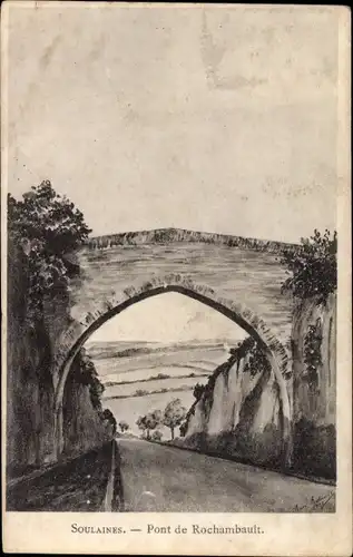 Künstler Ak Soulaines Maine et Loire, Pont de Rochambault