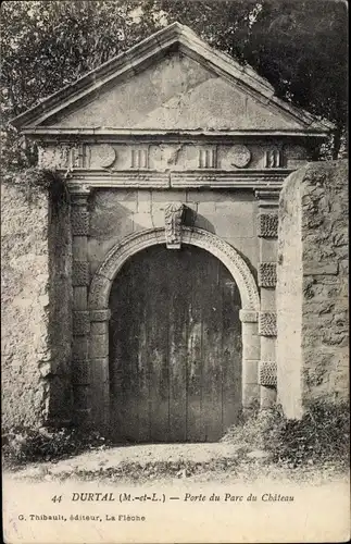 Ak Durtal Maine et Loire, Porte du Parc du Château