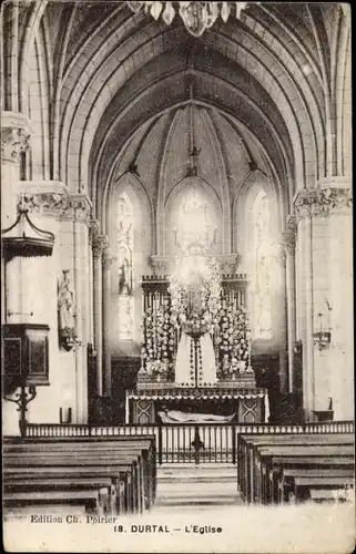 Ak Durtal Maine et Loire, Kircheninneres