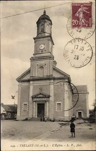 Ak Trélazé Maine et Loire, Kirche