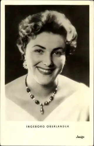 Ak Sängerin Ingeborg Oberländer, Portrait, Halskette, Amiga