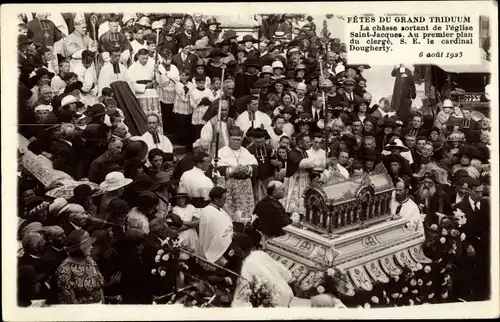 Ak Calvados, Fetes du Grand Triduum, Le chasse sortant de l'eglise Saint Jacques, Cardinal Dougherty