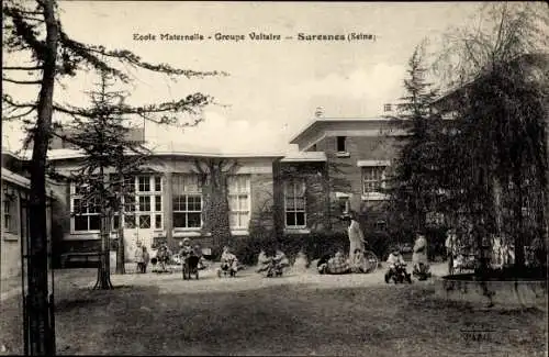 Ak Suresnes Hauts de Seine, Ecole Maternelle, Groupe Voltaire