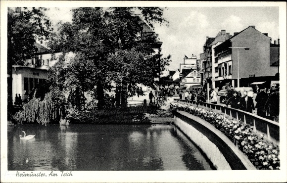 Ak Neumünster in Holstein, Partie am Teich Nr. 2966610 oldthing