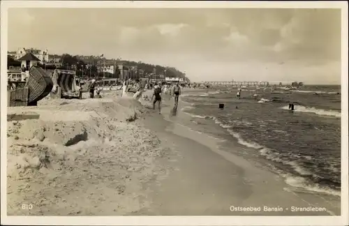 Ak Ostseebad Bansin Heringsdorf auf Usedom, Strandpartie