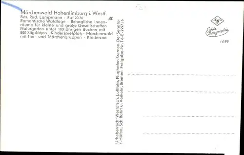 Ak Hohenlimburg Hagen in Westfalen, Fliegeraufnahme, Märchenwald