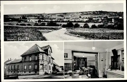 Ak Bubenheim in Rheinland Pfalz, Blick auf den Ort, Gasthaus Schmitt, Innenansicht