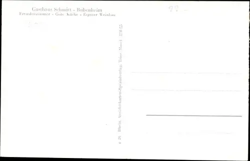 Ak Bubenheim in Rheinland Pfalz, Blick auf den Ort, Gasthaus Schmitt, Innenansicht