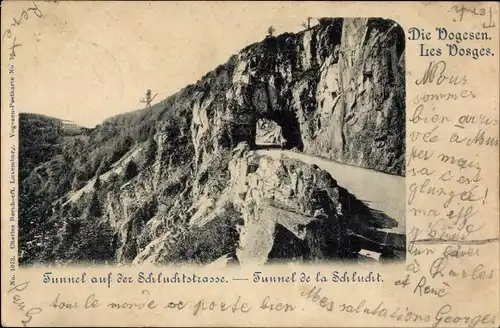Ak Col de la Schlucht Vosges, Tunnel de la Schlucht