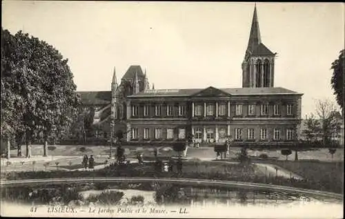 Ak Lisieux Calvados, Le Jardin Public et le Musée
