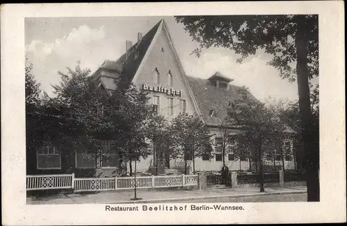 Ak Berlin Zehlendorf Wannsee, Restaurant Beelitzhof