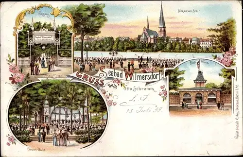 Ak Berlin Wilmersdorf, Seebad Wilmersdorf, Badehaus, Konzerthalle
