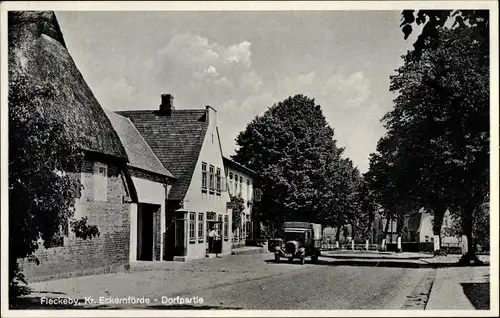 Ak Fleckeby in Schleswig, Dorfpartie