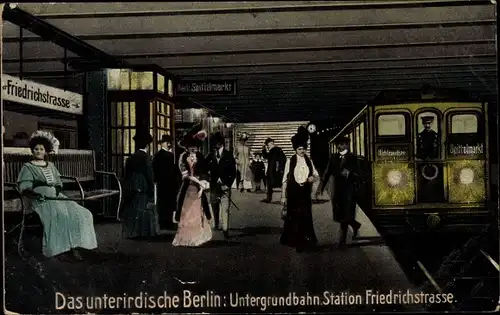 Ak Berlin Mitte, Untergrundbahn Station Friedrichstraße