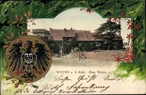 Wappen Passepartout Ak Witten an der Ruhr, Haus Witten