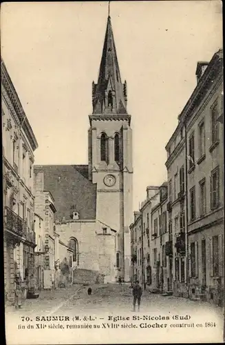 Ak Saumur Maine et Loire, Église St. Nicolas