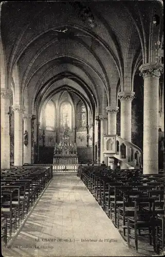 Ak Le Champ Maine-et-Loire, Kircheninneres