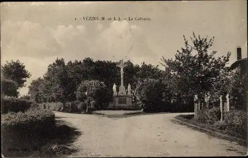 Ak Vezins Maine et Loire, Le Calvaire