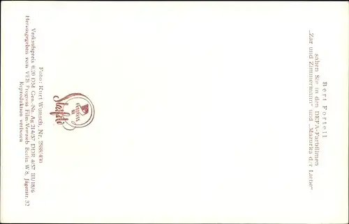 Ak Schauspieler Bert Fortell