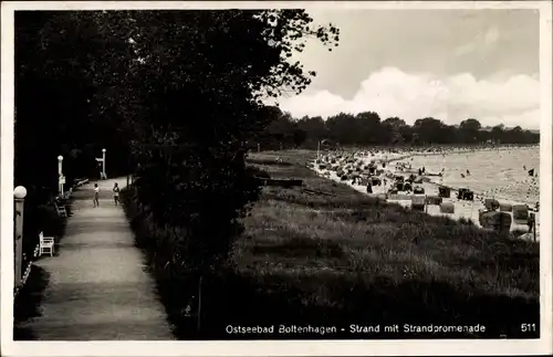 Ak Ostseebad Boltenhagen, Strand mit Strandpromenade