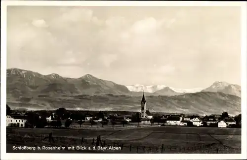 Ak Schloßberg Schnaittach Mittelfranken, Panorama, Bayrische Alpen