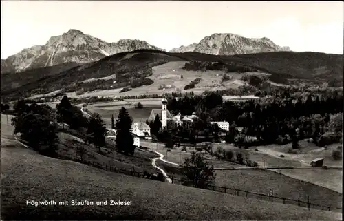 Ak Höglwörth Anger im Rupertiwinkel in Oberbayern, Mit Staufen und Zwiesel