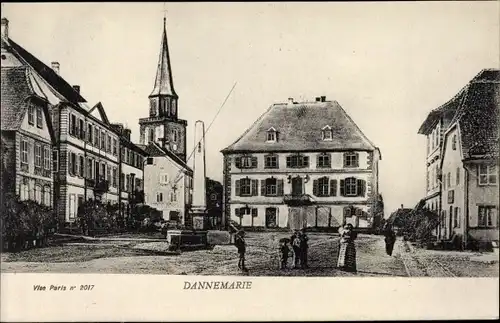 Ak Dannemarie Dammerkirch Elsass Haut Rhin, Ortspartie