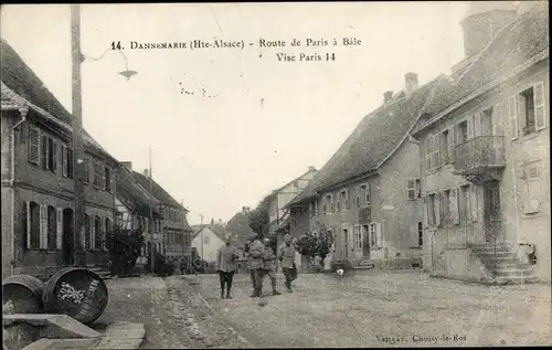 Ak Dannemarie Dammerkirch Elsass Haut Rhin, Route de Paris a Bale