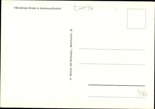 Ak Hamburg Harburg Sinstorf, 100-jährige Kirche
