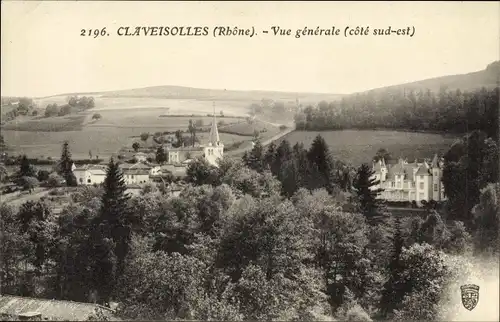 Ak Claveisolles Rhône, Vue generale