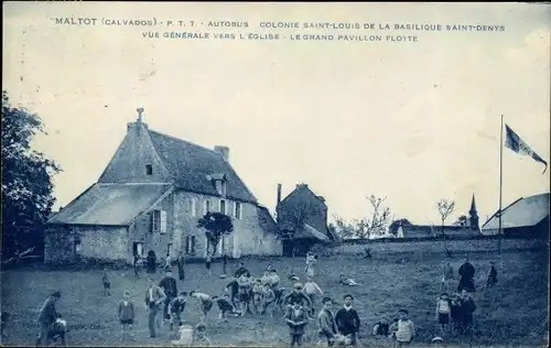 Ak Maltot Calvados, Colonie Saint Louis de la Basilique Saint Denys, Vue generale